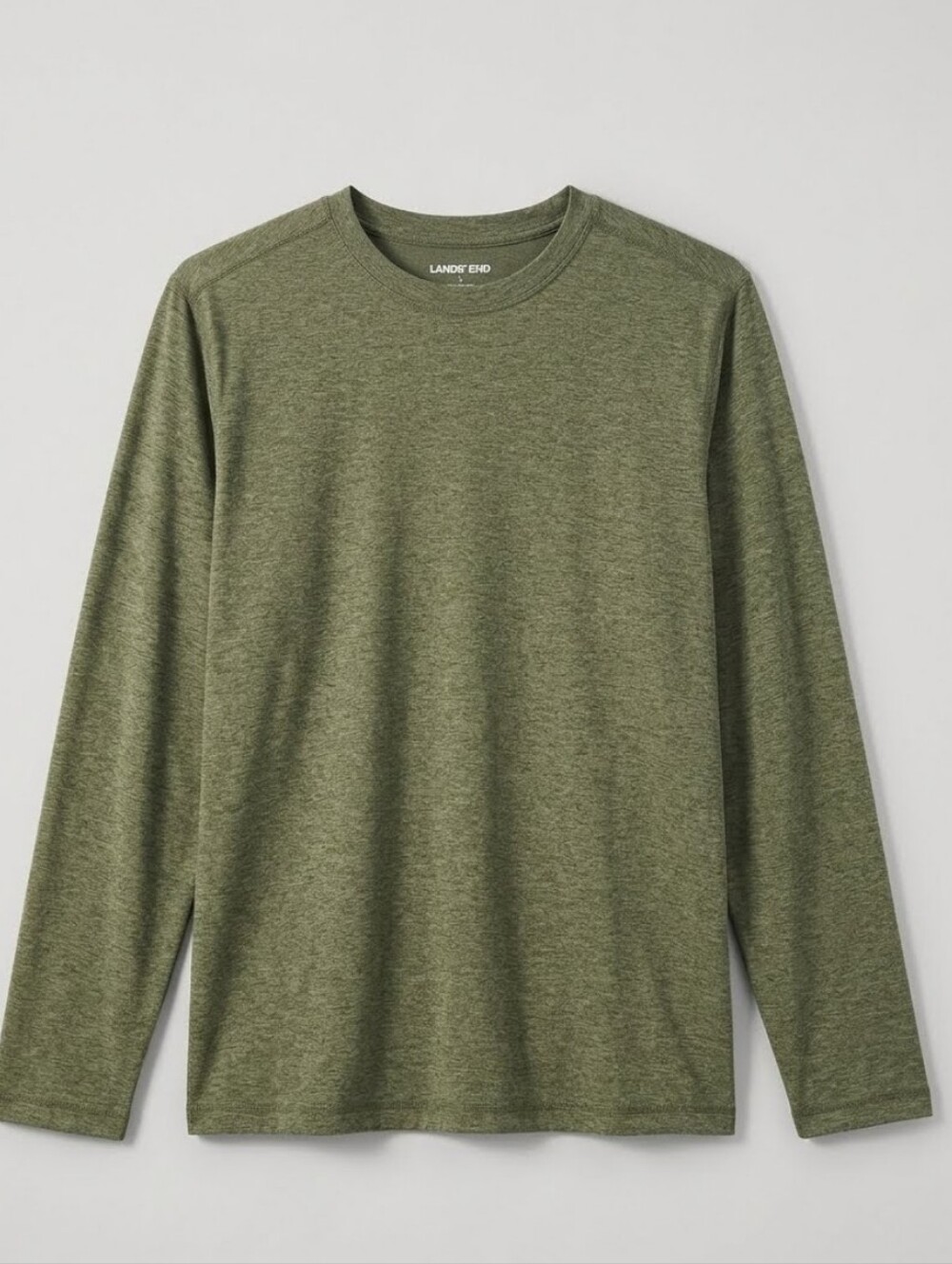 Lands'  End Olive Green Long-Sleeve Men's Shirt Sz XL